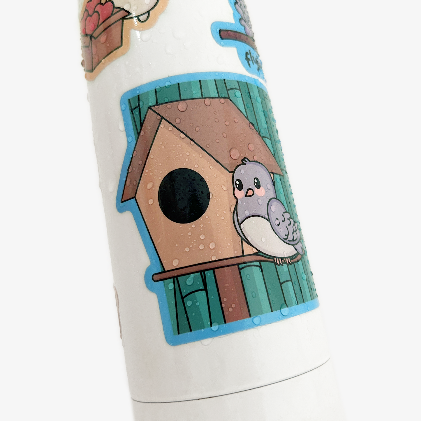 Birdie At The Birdhouse Vinyl Sticker