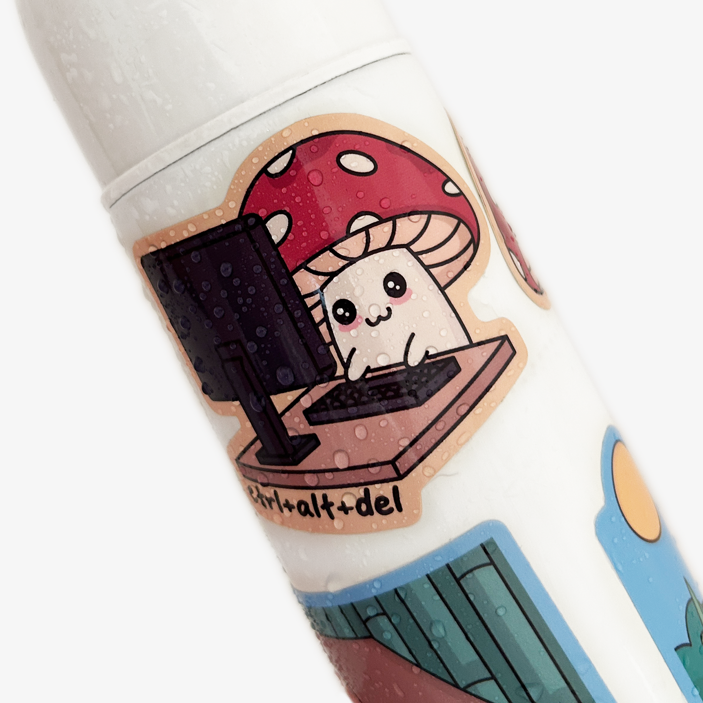 Ctrl + Alt + Del Mushroom Vinyl Sticker