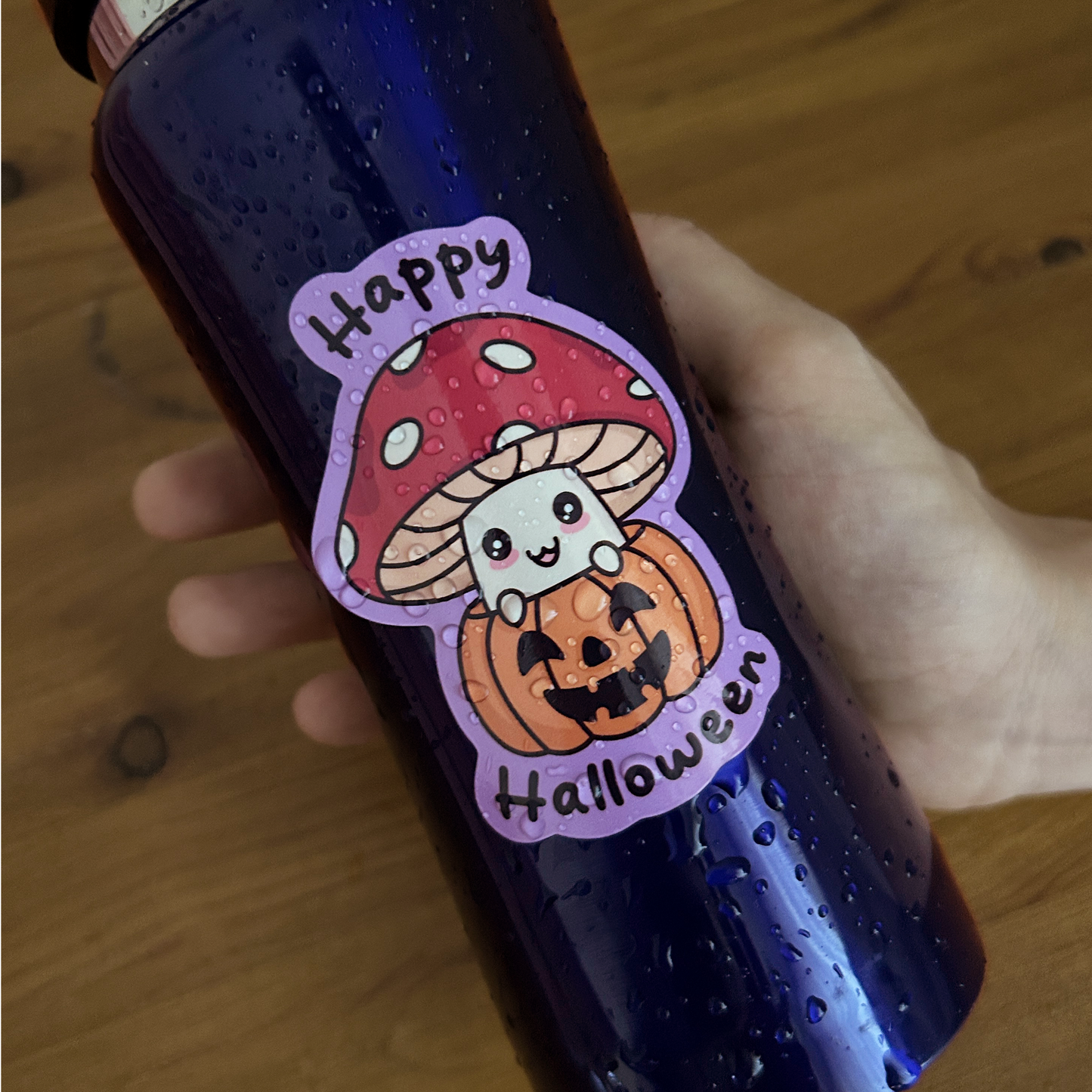 Happy Halloween Mushroom Vinyl Sticker