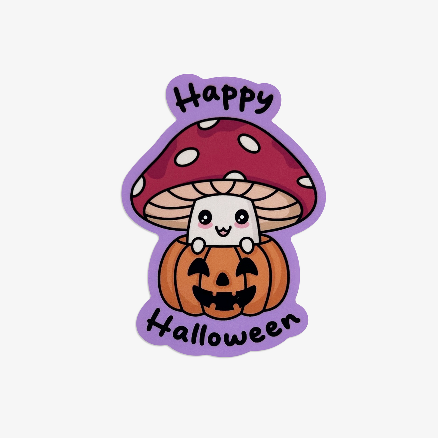 Happy Halloween Mushroom Vinyl Sticker