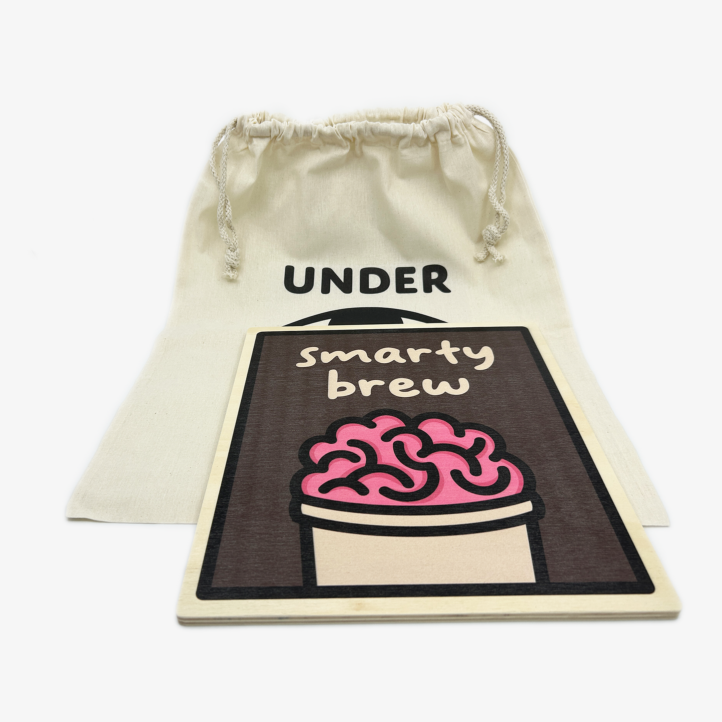 Smarty Brew Wooden Wall Art (with Cotton Bag)