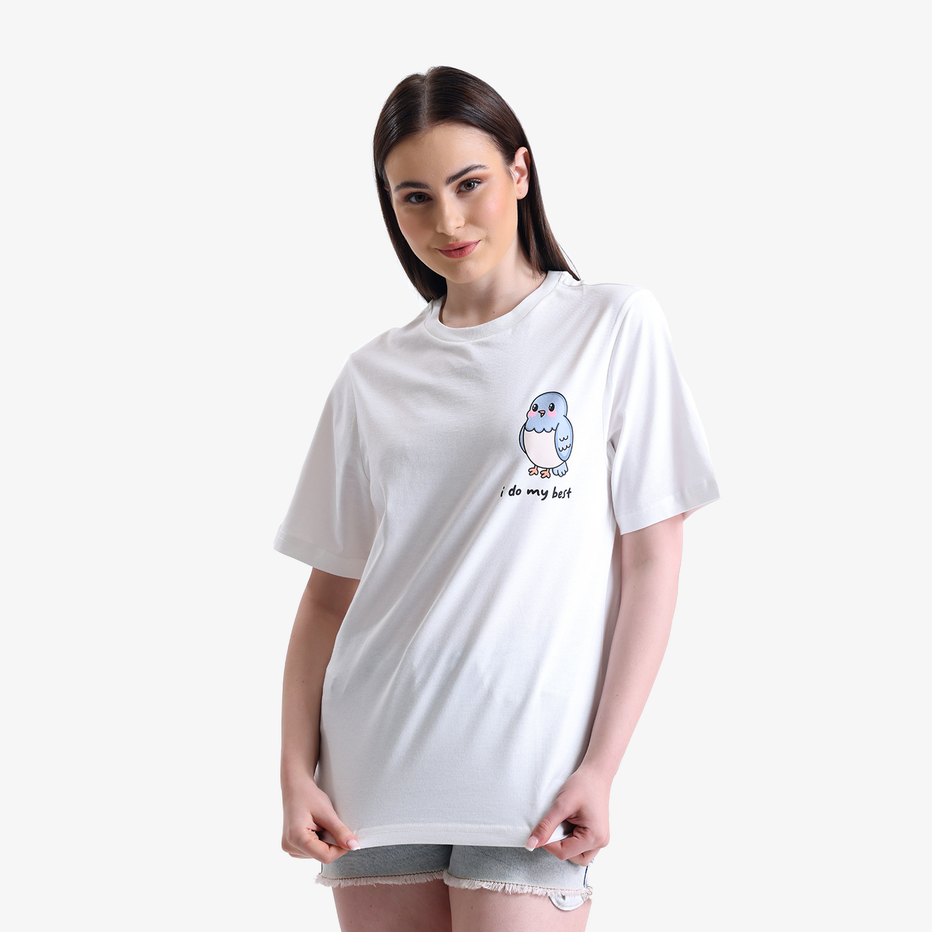 THE MUSEUM VISITOR★SUMMER ADDICT HOTFIX T-SHIRT (WHITE) I Do My Best Birdie Unisex White T-Shirt – Under Studio Shop