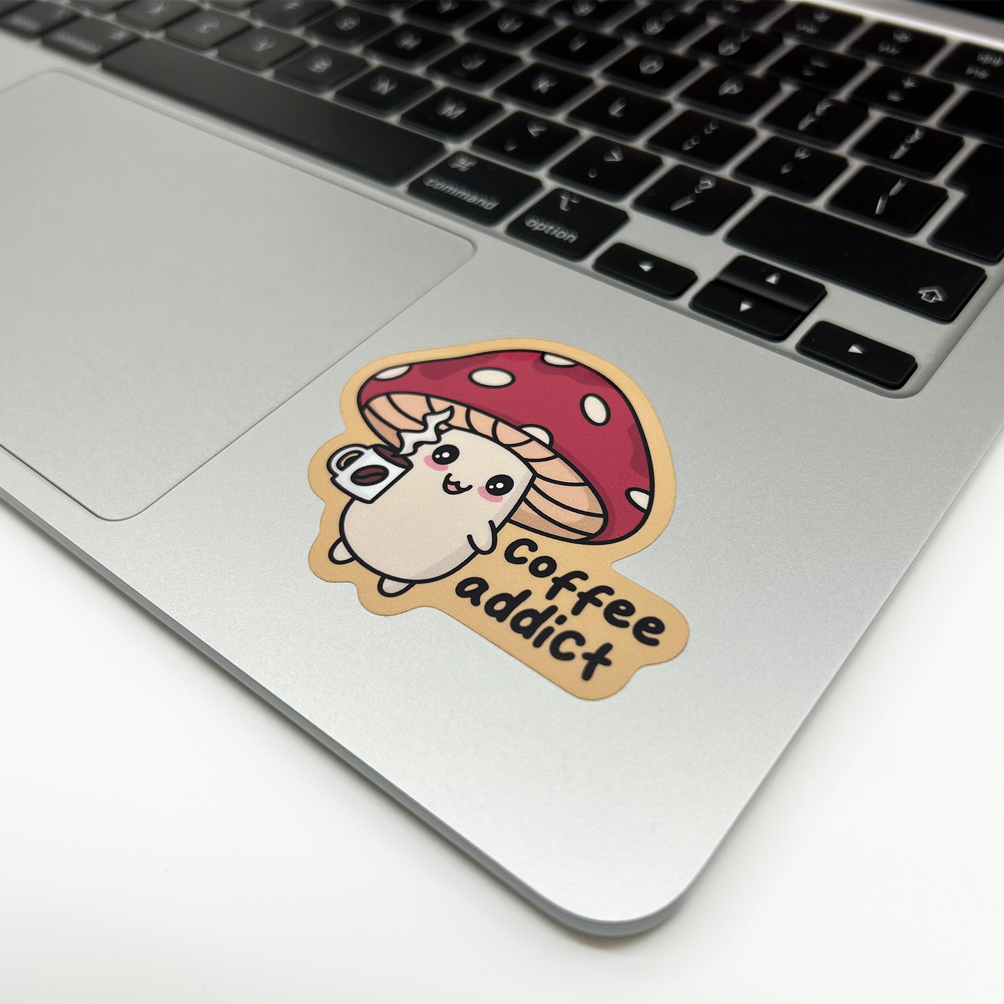 Coffee Addict Mushroom Vinyl Sticker