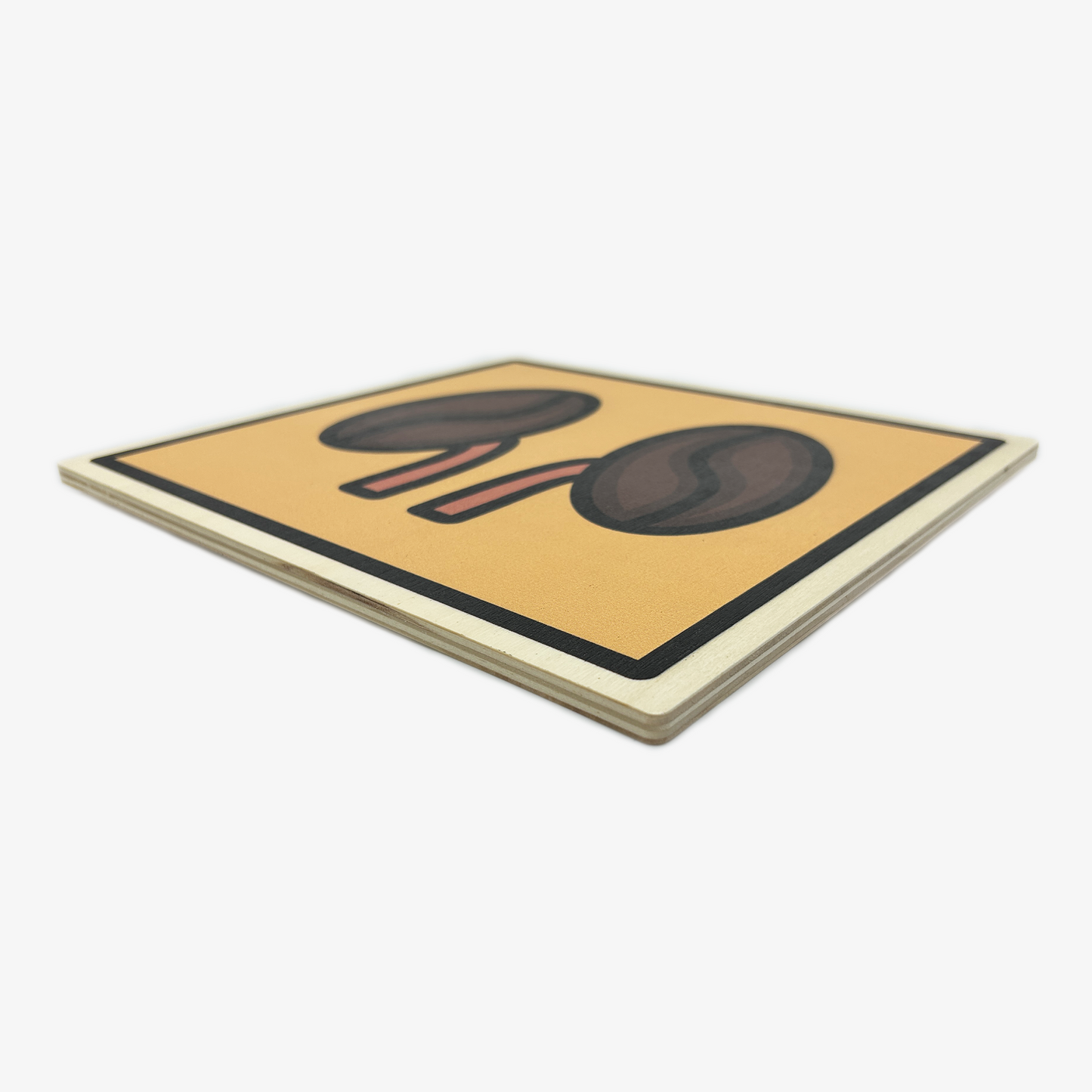 Coffee Kidneys Wooden Wall Art (with Cotton Bag)