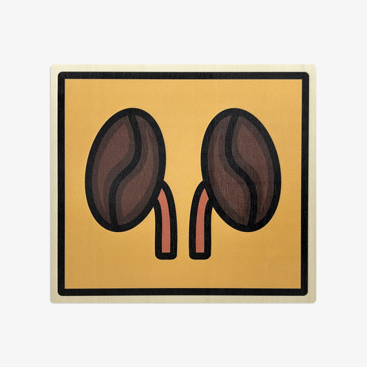 Coffee Kidneys Wooden Wall Art (with Cotton Bag)