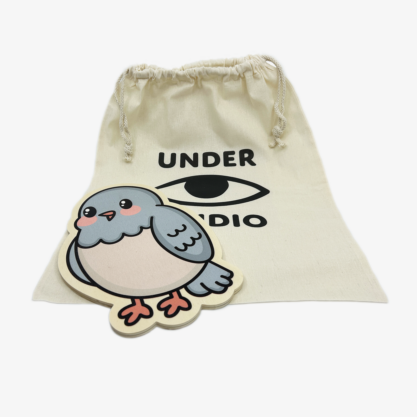 Mr Birdie Wooden Wall Art (with Cotton Bag)
