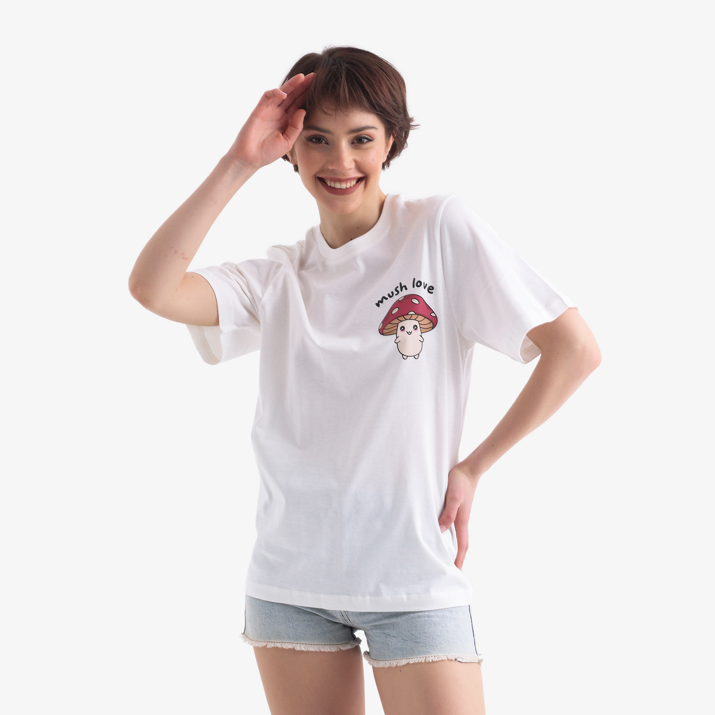 Mush Love Mushroom Unisex White T-Shirt